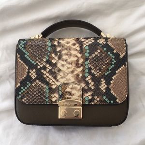 Henri Bendel Leather Faux Snake Purse
